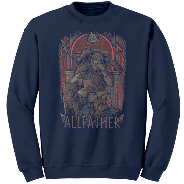 Odin Viking Allfather Valhalla Norse Mythology Pagan SweatshirtApparelNavyS