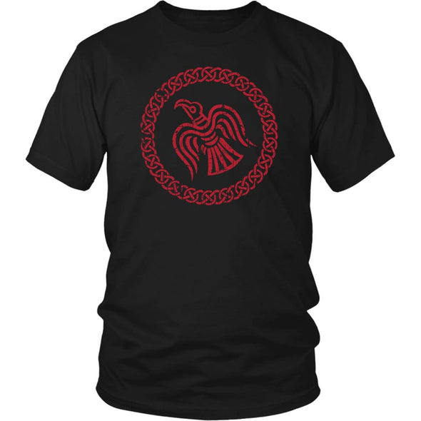 Odins Norse Red Raven Viking Knotwork T-ShirtT-shirtDistrict Unisex ShirtBlackS