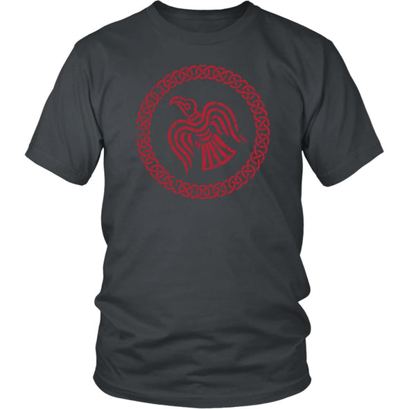 Odins Norse Red Raven Viking Knotwork T-ShirtT-shirtDistrict Unisex ShirtCharcoalS