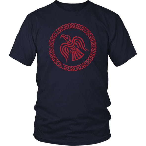 Odins Norse Red Raven Viking Knotwork T-ShirtT-shirtDistrict Unisex ShirtNavyS