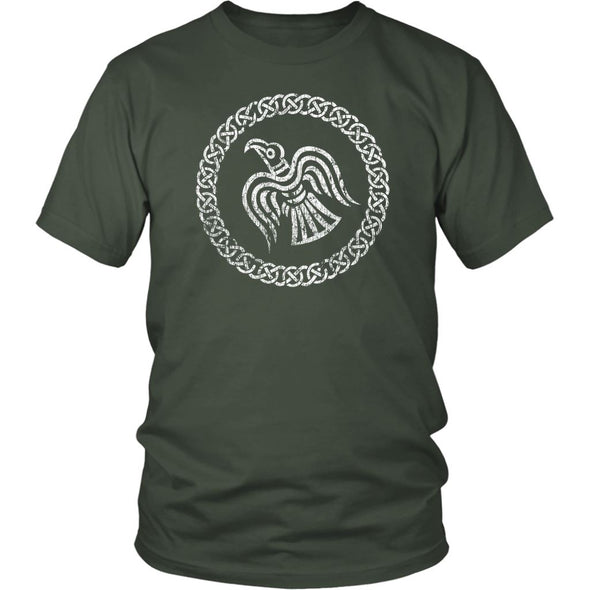 Odins Raven Norse Viking Knotwork T-ShirtT-shirtDistrict Unisex ShirtOliveS