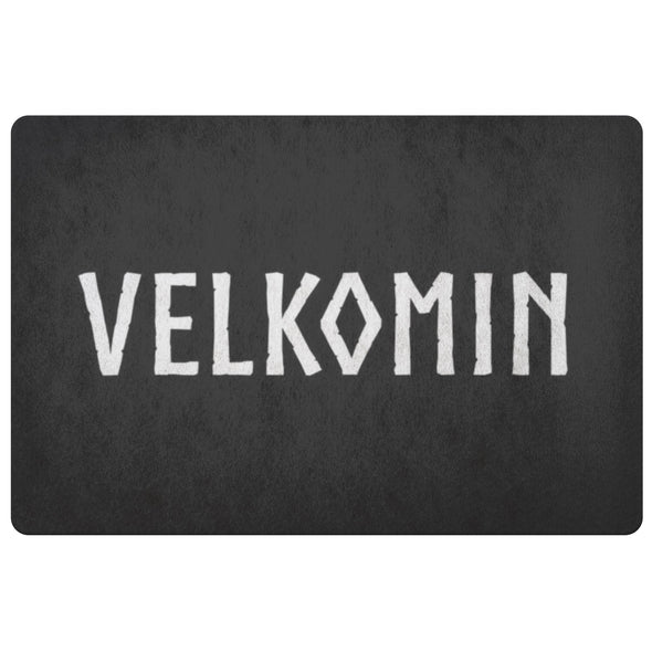 Old Norse Velkomin Welcome DoormatDoormatBlack