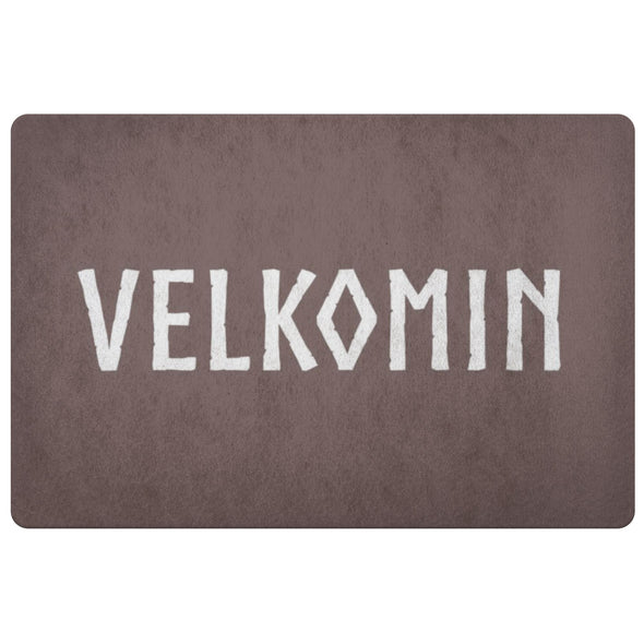 Old Norse Velkomin Welcome DoormatDoormatBrown