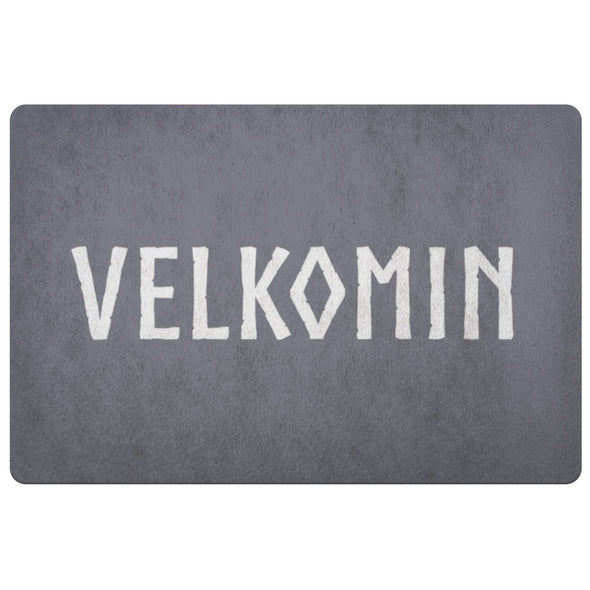 Old Norse Velkomin Welcome DoormatDoormatGrey