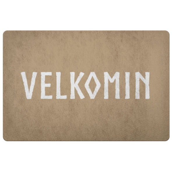 Old Norse Velkomin Welcome DoormatDoormatLight Brown