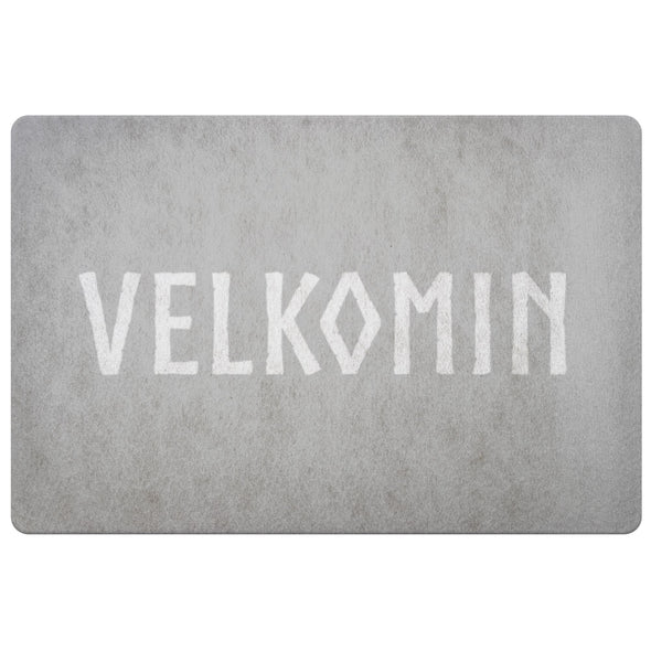 Old Norse Velkomin Welcome DoormatDoormatLight Grey