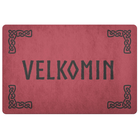 Old Norse Welcome Knotwork DoormatDoormatRed