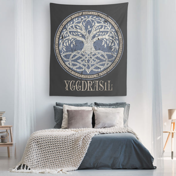 Pagan Tree of Life Yggdrasil Tapestry DistressedTapestries