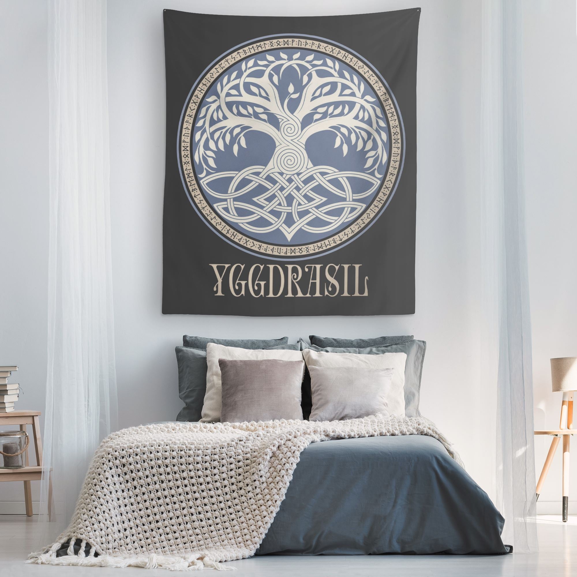 Pagan Yggdrasil Tree of Life Tapestry – Blue Pagan