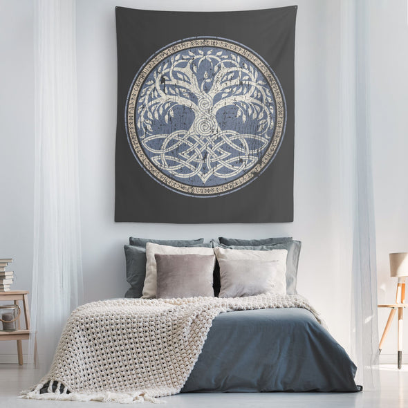 Pagan Yggdrasil Wall Tapestry DistressedTapestries