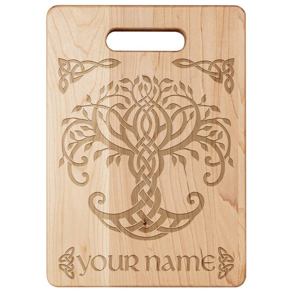 Personalized Celtic Tree of Life Maple Wood Cutting BoardSmall Size: 9" x 6"