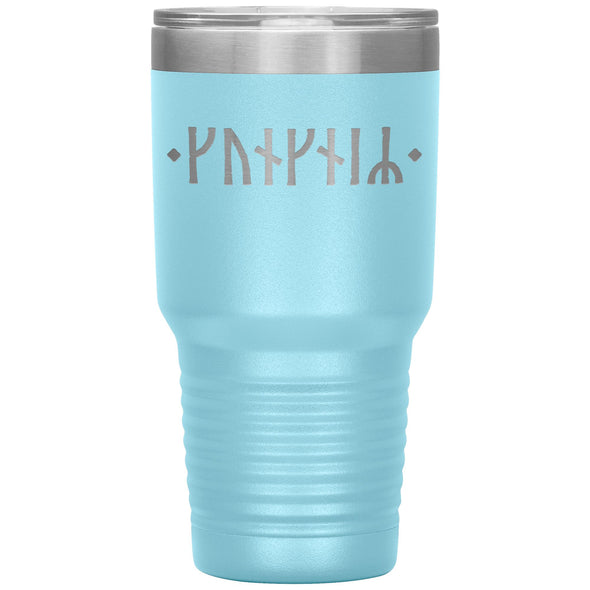 Personalized Name Norse Viking Age Runes Tumbler 30 ozTumblersLight Blue