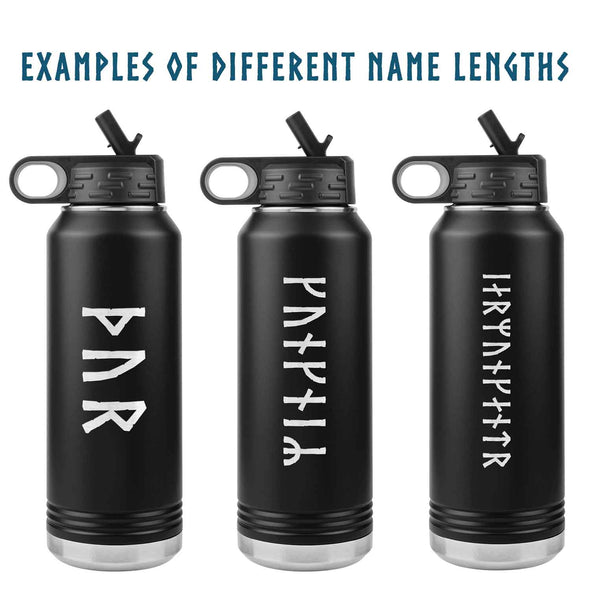 Personalized Name Runes Water Bottle TumblerTumblers