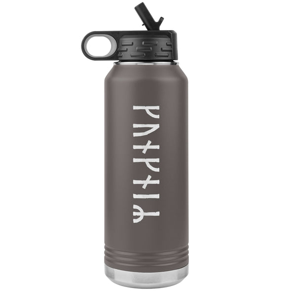 Personalized Name Runes Water Bottle TumblerTumblersPewter