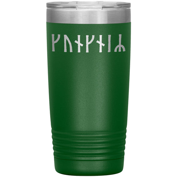 Personalized Name Viking Age Futhark Runes Tumbler 20 ozTumblersGreen