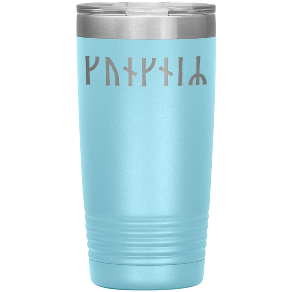 Personalized Name Viking Age Futhark Runes Tumbler 20 ozTumblersLight Blue