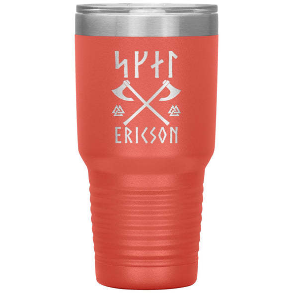 Personalized Norse Skál Runes Viking Axe Tumbler 30ozTumblersCoral