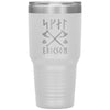 Personalized Norse Skál Runes Viking Axe Tumbler 30ozTumblersWhite