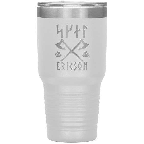 Personalized Norse Skál Runes Viking Axe Tumbler 30ozTumblersWhite