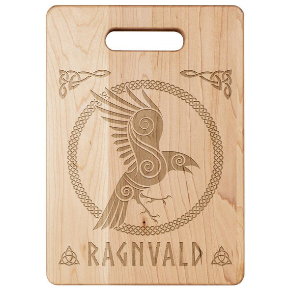 Personalized Norse Viking Raven Maple Wood Cutting Board