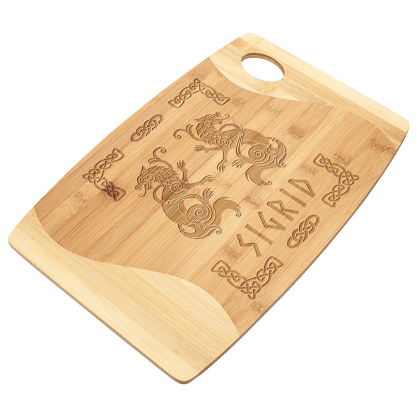 Personalized Norse Viking Wolves Bamboo Cutting BoardKitchenware