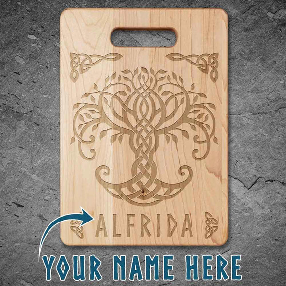 Personalized Norse Viking Yggdrasil Maple Wood Cutting Board