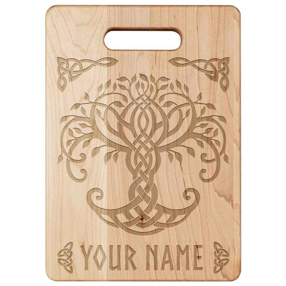 Personalized Norse Viking Yggdrasil Maple Wood Cutting BoardSmall Size: 9" x 6"