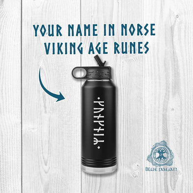 Personalized Runes Name Water Bottle TumblerTumblers