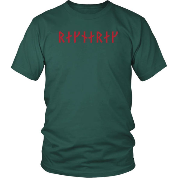 Ragnarok Red Runes Cotton T-ShirtT-shirtDistrict Unisex ShirtDark GreenS