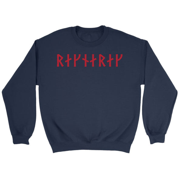 Ragnarok Red Runes Crewneck SweatshirtT-shirtCrewneck SweatshirtNavyS