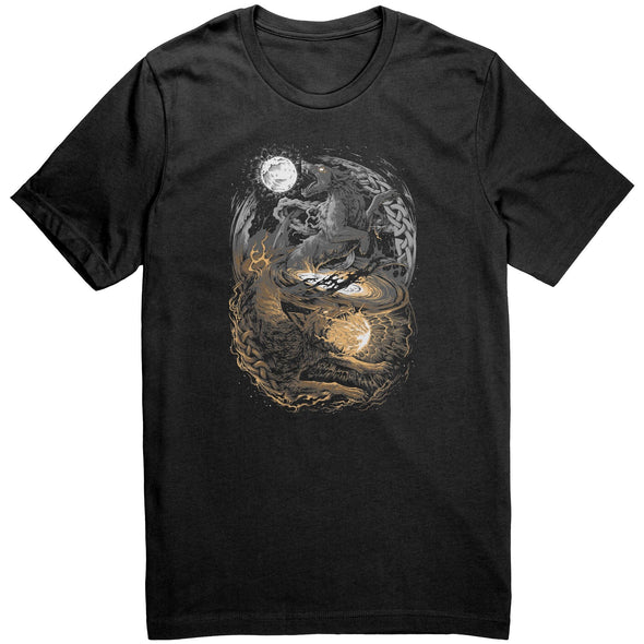 Ragnarok Wolf Viking Norse Mythology T-ShirtApparelBlackS