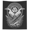 Raven Huginn Muninn Odin Viking Wall Tapestry Norse Mythology Pagan Nordic ArtWall Art