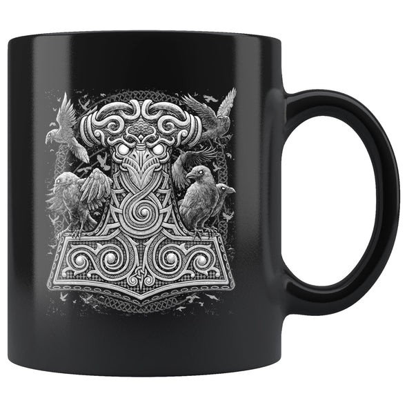 Raven Mjölnir Thors Hammer 11oz MugDrinkwareWhite