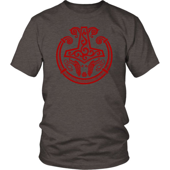 Red Mjolnir Viking Torc ShirtT-shirtDistrict Unisex ShirtHeather BrownS