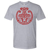 Red Mjolnir Viking Torc T-Shirt DistressedT-shirtNext Level Mens ShirtHeather GreyS