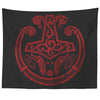 Red Mjolnir Viking Torc Tapestry DistressedTapestries60" x 50"