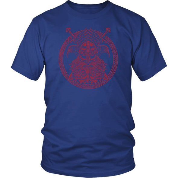 Red Odin Knotwork Ravens Cotton T-ShirtT-shirtDistrict Unisex ShirtRoyal BlueS
