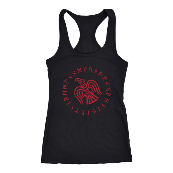 Red Odins Raven Runes Racerback Tank TopT-shirtNext Level Racerback TankBlackXS