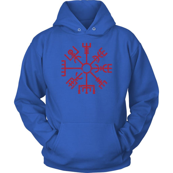 Red Vegvisir Viking Compass HoodieT-shirtUnisex HoodieRoyal BlueS