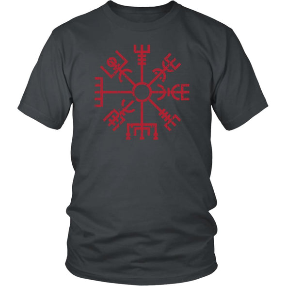 Red Vegvisir Viking Compass T-ShirtT-shirtDistrict Unisex ShirtCharcoalS