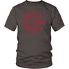 Red Vegvisir Viking Compass T-ShirtT-shirtDistrict Unisex ShirtHeather BrownS