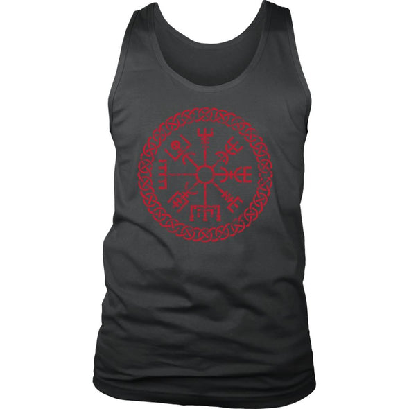 Red Vegvisir Viking Knotwork Mens Tank TopT-shirtDistrict Mens TankCharcoalS