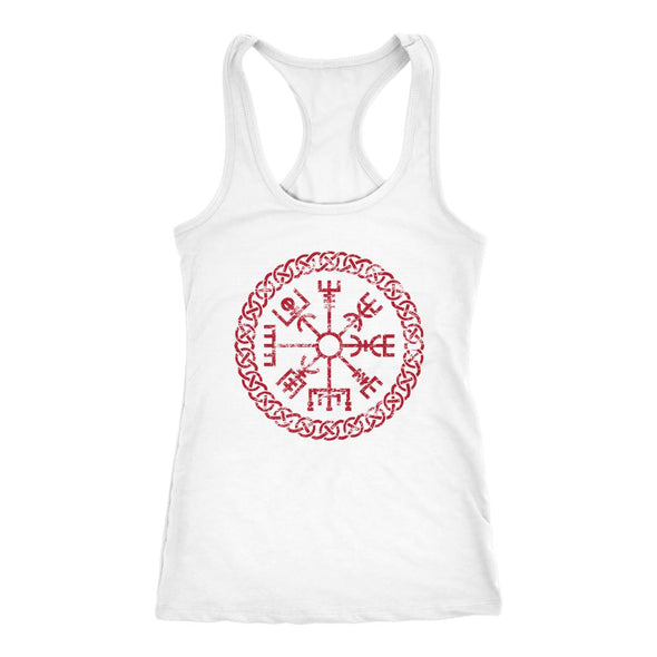 Red Vegvisir Viking Knotwork Racerback Tank TopT-shirtNext Level Racerback TankWhiteXS