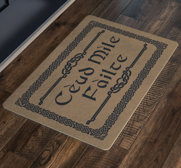 Scottish Ceud Mile Failte Scots Gaelic Doormat Hundred Thousand WelcomesDoormat