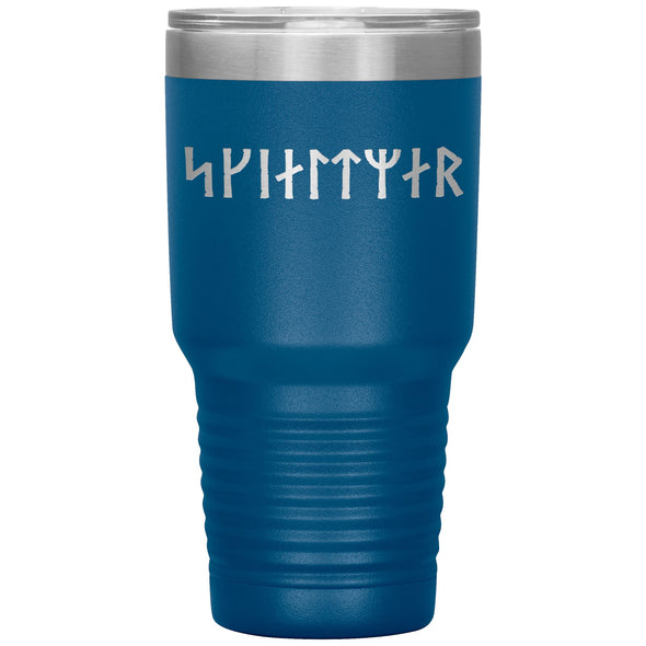 Shield Maiden Norse Futhark Runes Etched Tumbler 30ozTumblersBlue