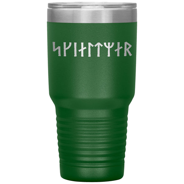 Shield Maiden Norse Futhark Runes Etched Tumbler 30ozTumblersGreen