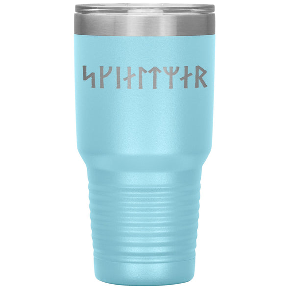 Shield Maiden Norse Futhark Runes Etched Tumbler 30ozTumblersLight Blue