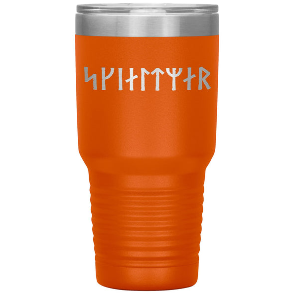 Shield Maiden Norse Futhark Runes Etched Tumbler 30ozTumblersOrange