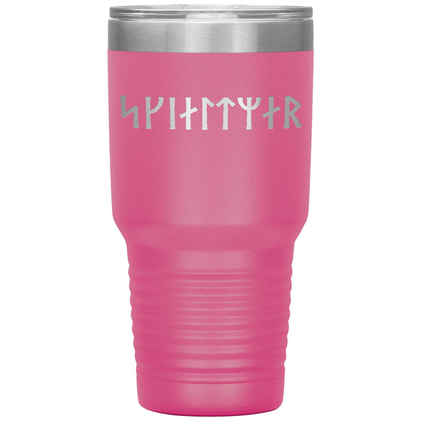 Shield Maiden Norse Futhark Runes Etched Tumbler 30ozTumblersPink