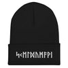 Shieldmaiden Elder Futhark Runes Cuffed BeanieBlack